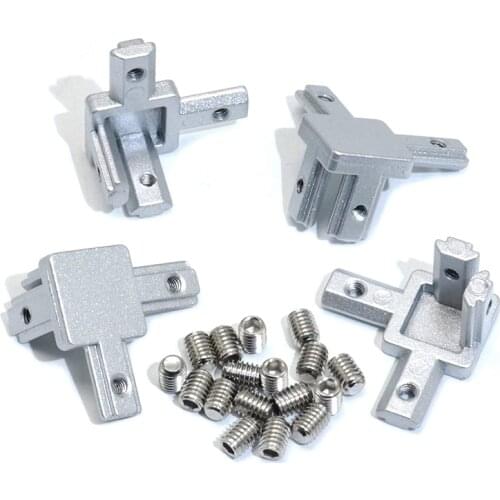 JFBL Hot 4Pc 2020 Series 3 Way End Corner Bracket Connector for European Standard 6mm T Slot 20 x 20mm Aluminum Extrusion Profil