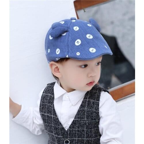 Sun Hat Baby Letter Dot Kid Baseball Horn Adjustable Child Sunshade Peaked Cap