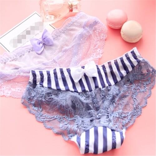 New 4Pcs/Lot Girl Panties Underwear Lace Briefs Cotton Lingerie Soft Comfortable Bowknot Cartoon Panty Wholesale 399-44