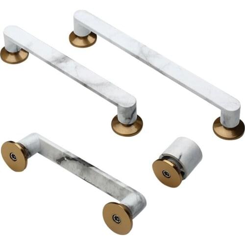 New Light Luxury Marble Handle Solid Wardrobe Cabinet Cupboard Door Knob Handles Modern Minimalist Pulls Furniture Hardware
