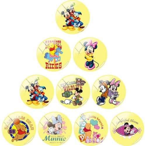 Disney Mickey Minnie Donald Duck cartoon 12mm/15mm/16mm/18mm/20mm photo glass cabochon dome flat back ornament