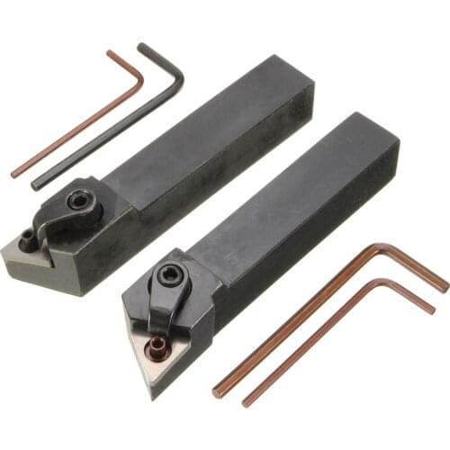 TOP 2Pcs Mtjnl1616H16 Mtjnr1616H16 Lathe Turning Tool Holder 16X100Mm For Tnmg Insert Kit 4 Wrench+2 Boring Bar Set