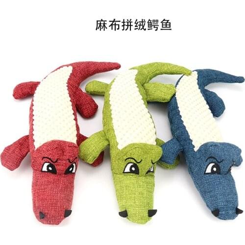Pet supplies hot style dog plush toys pet toys simulation crocodile sound bite resistance spot dog toys