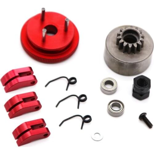 1 Set Clutch Bell 14T Gear Flywheel Assembly Clutch Shoes Springs Cone Engine Nut for 1/8 HSP HPI RC Car Parts