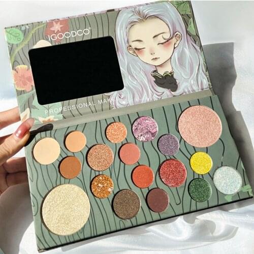 18 Colors Girl Eyeshadow Pearlescent Matte Sequins Non-Flying Powder Pumpkin Makeup Eyeshadow Palette