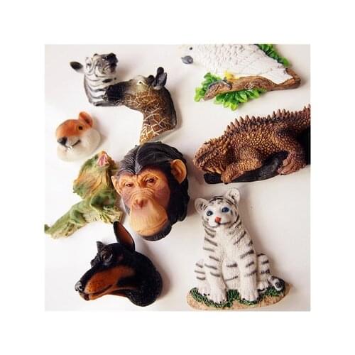 3D stereo animal fridge magnet orangutans parrot lizard tiger horse dog creative delicate sticker decoration paste cartoon
