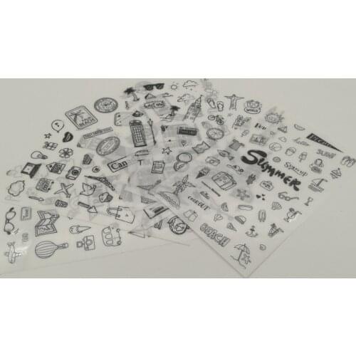 6pcs Travel sticker pvc diy decoration sticker for album scrapbooking stationery sticker gift for kids