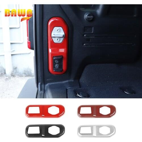 BAWA Car Tail Box Tailgate Lock Panel Decorative Cover ABS Internal Accessories for Jeep Wrangler JL 2018