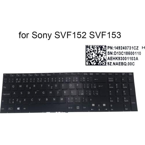 Czech computer keyboard for Sony VAIO Fit 15 SVF15 SVF152 13CXB SVF153 24CXB SVF1541 CS keyboards New 149240731CZ AEHK93001103A