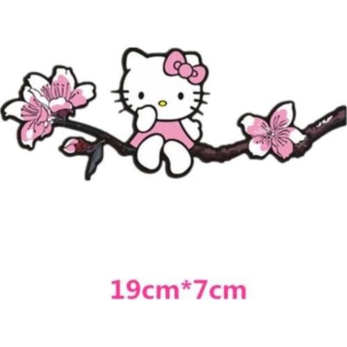 LLY-0167 Flower Branch KT Pink Cartoon Cute Car Stickers Creative Decoration Decals PVC Autos Motorcycle Exquisite Cars Decal