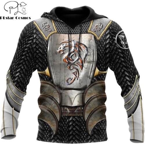 Dragon Knight Amor 3D All Over Printed Men Hoodie Autumn and winter Unisex Sweatshirt Zip Pullover Casual Streetwear KJ420