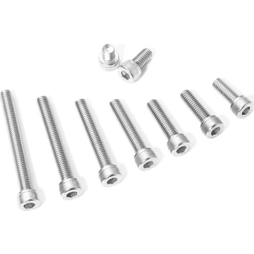 M8 304 Stainless Steel Hex Socket Screw M8 x 10 70 75 85 90 100 110 120 150mm Hexagon Socket Head Cap Bolt M8 Nut and Washers