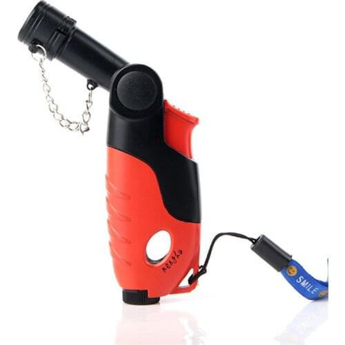 Metal With Plastic Nozzle Can Bending Butane Gas Windproof Torch Lighter For BBQ Mens Gift