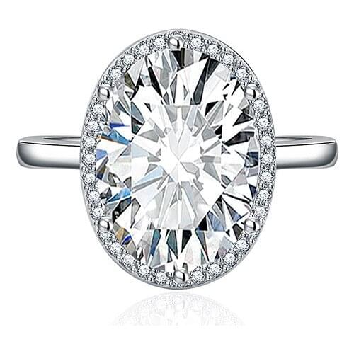 Fashion Ring 925 Silver Jewelry Oval Shape Zircon Gemstone Open Finger Rings Accessories for Women Wedding Party Gift Wholesale