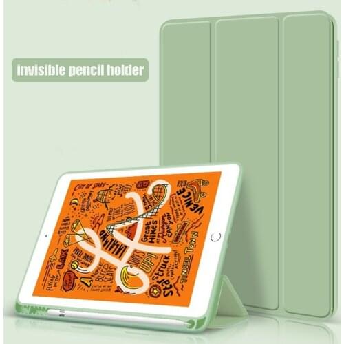 Soft silicone case For iPad mini 5 Mini 4 Smart Case Stand Auto Wake / Sleep With Pencil Holder 2019 7.9 A2124 A2125 A2126 A2133