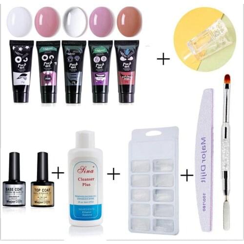 Poly Nail Gel Set Quick Building Nail Polish Nail Art Extension UV Gel Varnish Poly UV Gel Lacquer Kit