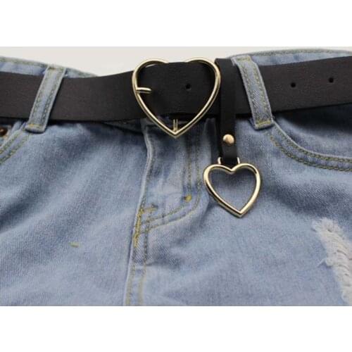 Genuine Leather Ladies High Quality Alloy Love Pin Buckle Fashion Retro Belt Dress Jeans Decorative Ladies Cute Belts