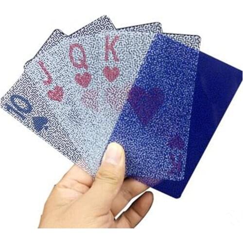 55 PCS Creative transparent plastic playing cards waterproof maze poker large characters PVC translucent crystal maze poker