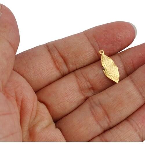 20pcs Stainless Steel Leaves Pendant 18.7*7.4mm Leaf Charms Pendant For DIY Jewelry Making Necklace Bracelet Crafts HXD