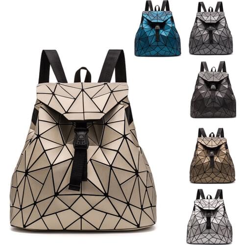 2020 new female backpack boy girl student School bag Drawstring Bag holographic laser geometric travel bag Designer Bagpack