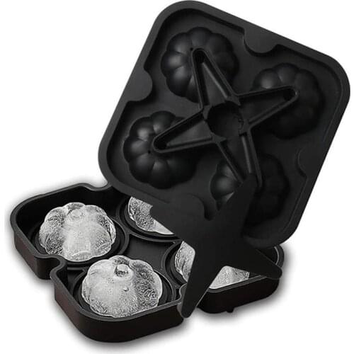 Silicone Ice Cube Tray Reusable Halloween Pumpkin Ice Ball Mold Tray DIY Chocolate Jelly Pudding Mold for Cocktail Beer Juice