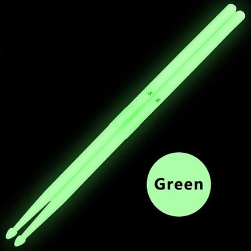 Y1UC 1pair 5A Luminous Drum Stick Drum Set Fluorescent Drumsticks Glow in The Dark