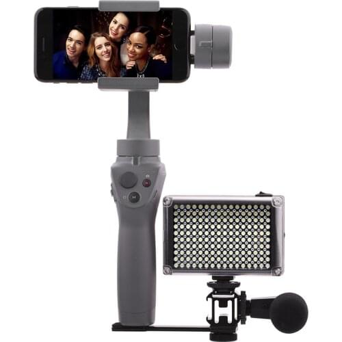 Triple Cold Shoe Mount Adapter for DJI OSMO Mobile 2 3 OM 4 Zhiyun Smooth Flashlight Microphone Bracket Extension Bracket Stand