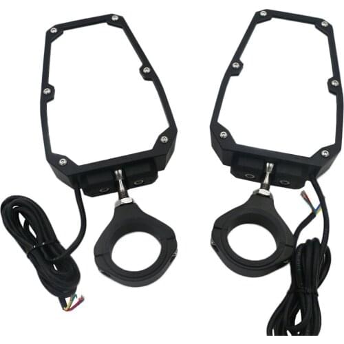 FLYQUICK All-terrain Vehicle UTV/ATV with Light Three-color Rear Frame 1.75/2 Inch Reflector Car Accessories Rearview Mirror