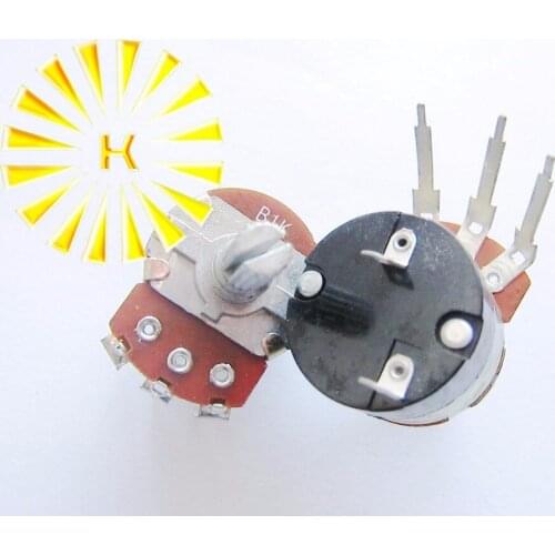 WH138-1 WH138 20MM B5K B50K B250K B500K 2W Single Rotary Carbon Film Potentiometer Pot x 50PCS