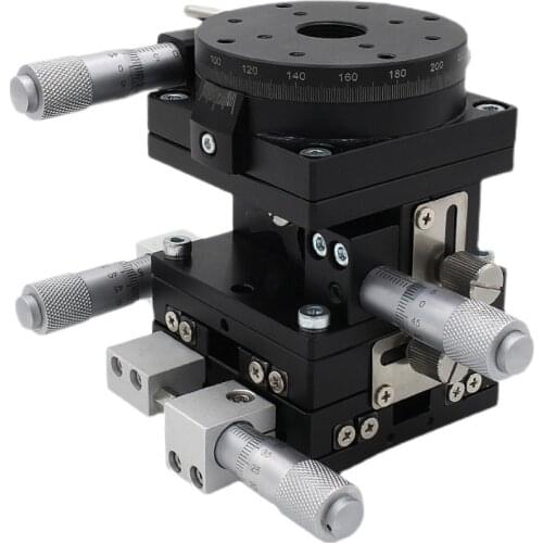 XYZR axis 60*60mm V-Type 4 Axis Trimming Platform Manual Linear Stage Bearing Tuning Sliding Table 29.4N LT60-LM XYZR60-LM