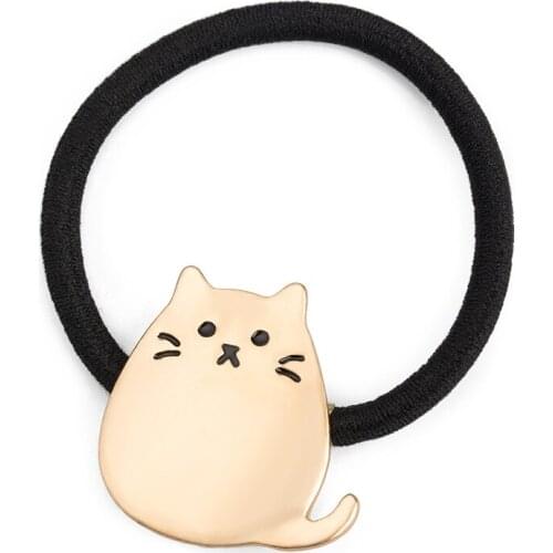 Cartoon Cute Totoro Golden Silver Plated Pendant Elastic Hair Bands Ponytail Holders Women Hair Accessories Hairwear