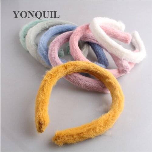 Women Rabbit Fur Candy Color Hairbands 2CM Autumn And Winter Sweet Retro Atmosphere Ladies Temperament Fashion Hair Accessories