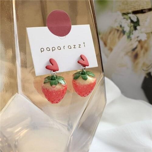 2020 New Trendy Lovely Heart Strawberry Dangle Earrings for Women Girl Retro Drop Earrings Jewelry Wholesale