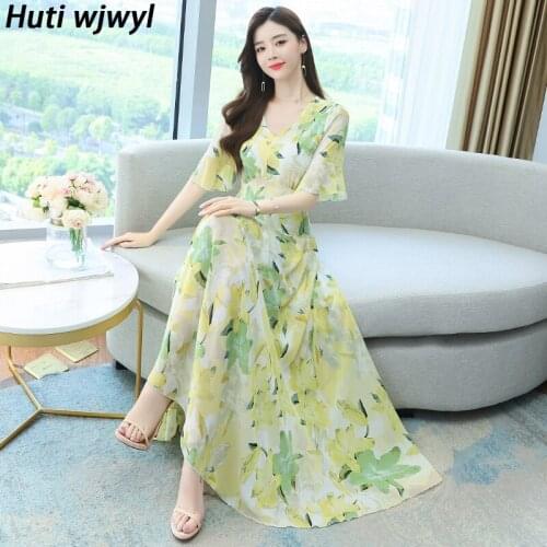 2021 Spring Summer Elegant Women Boho Beach Maxi Dress Party Bodycon Pink Vestido Plus Size Vintage Chiffon Casual Midi Sundress