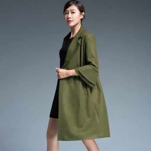 Large size Womens woolen coat female fat mm2017 new 100 kg Korean version Overcoat