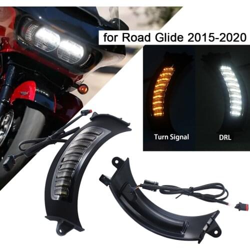 1 pair Motorcycle Lamp New for Road Glide Front Led Turn Signal Light with White DRL For Road Glide 2015-2020 Road Glide Light