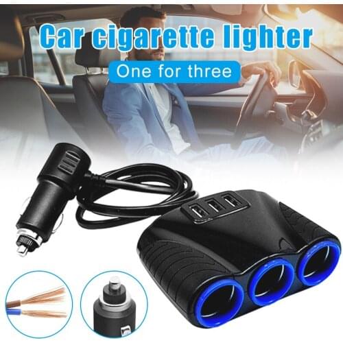 3 Way Cigarette Lighter Socket Splitter 5V 3 USB Charger Power Adapter Car SUB Sale
