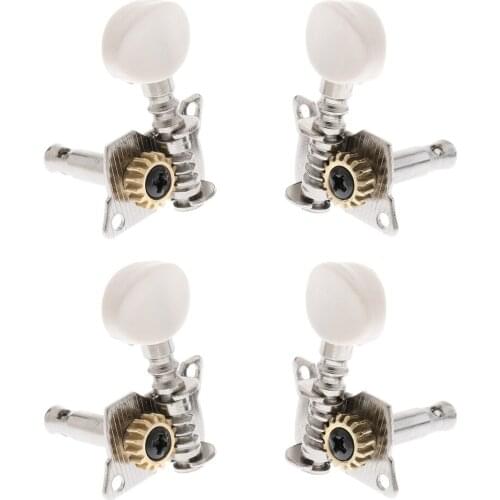 4 Pieces Ukulele Open Tuning Pegs Tuners Silver