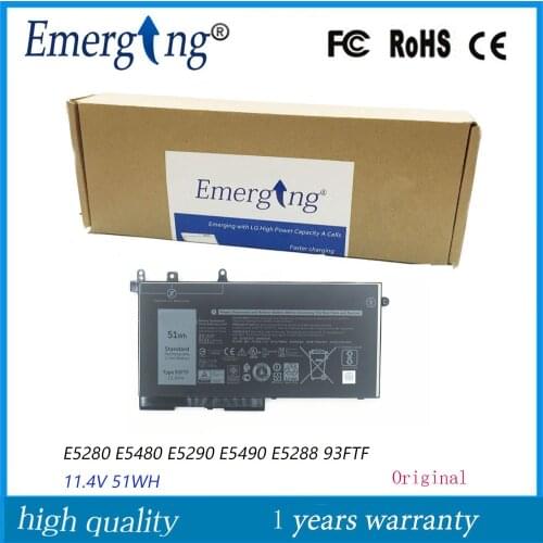 11.4V 51Wh New Original Laptop Battery 93FTF for Dell Latitude E5580 E5480 E5490 E5488 E5280 E5288 E5290 Precision M3520 3530
