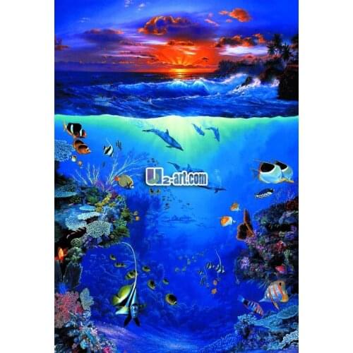 Free shipping - Canvas print Lively underwater world oil painting modern wall decor art 19-huancai-1 (634)