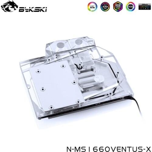 Bykski Water Cooling Block For MSI Geforce GTX1660 VENTUS XS C 6G OC ,GPU Block,Support Mainboard Control,N-MS1660VENTUS-X