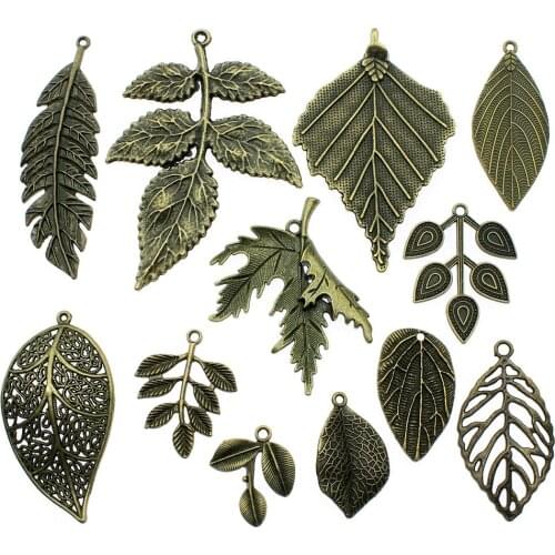 Big Leaves Pendant Charms Antique Bronze Color Leaf Charms Jewelry DIY Big Tree Leaf Charms For Bracelet Making