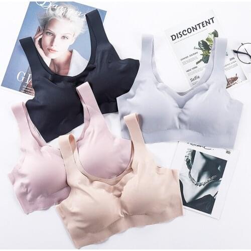 Elifashion Sexy Women Bras Push Up Gather Bralette Seamless Bra Wire Free Comfortable Underwear Solid Color Y shape Nylon Bras