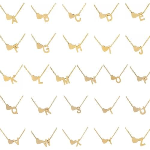 Canner Heart-shaped A-Z Letter Necklace For Women 5A Collares Real 925 Sterling 925 Silver Pendant Necklace 2021 Fashion Jewelry