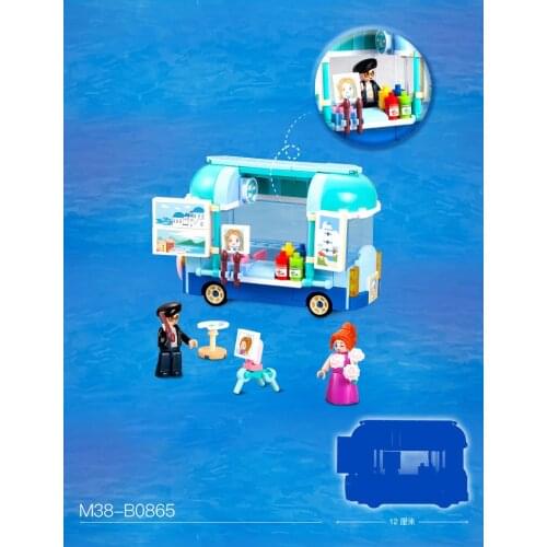 SLuban B0865 Aegean Sea Couple Honey moon Van Beach toy Childrens Puzzle Building Block Toy for Girl birthday Christmas gifts