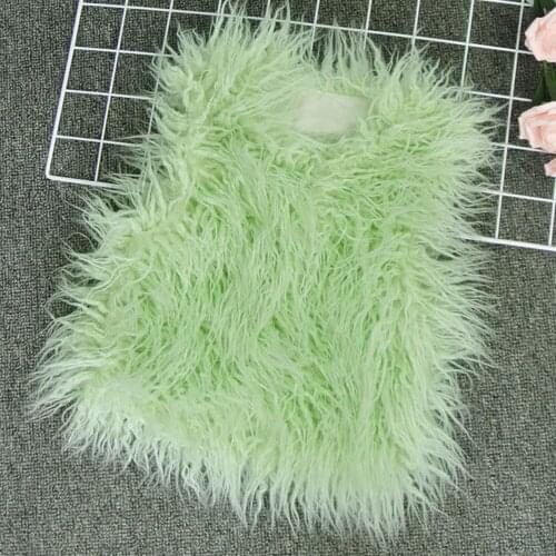 Faux fur children waistcoat white jacket fur vest wool lamb baby vest