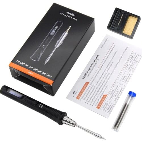 TS80P main Electric Soldering Iron Adjustable Temperature Portable Digital Solder Station OLED Display USB Type C PD2.0 QC3.0