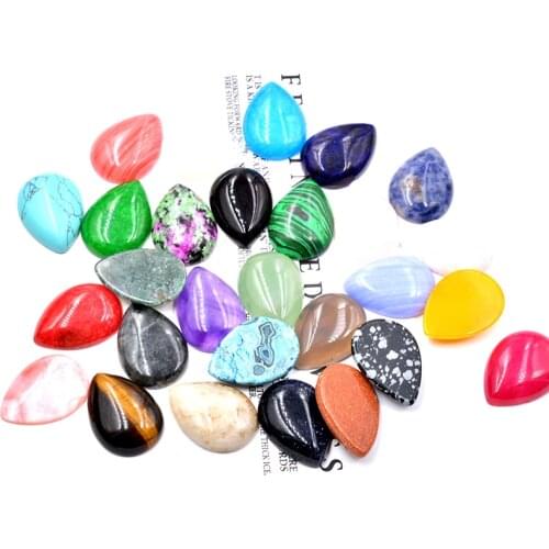 FLTMRH Natural Stone Heart shape Beads 10mmx14 mm Round Lapis Lazuli Agat Tiger Eyes Beads For DIY Jewelry Findings