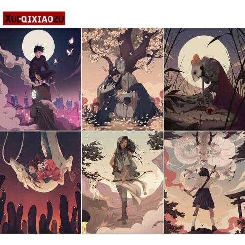 Full Square/Round Japanese Illustration Kit Diamond Embroidery Paintings 5D Diy Mosaic Home Decoration Holiday Gift New Arrivals