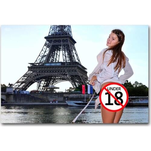 Beautiful Model in Paris Canvas Wall Art Posters and Prints Modern Painting for Home Decor Bedroom Decoration